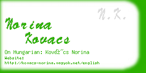 norina kovacs business card